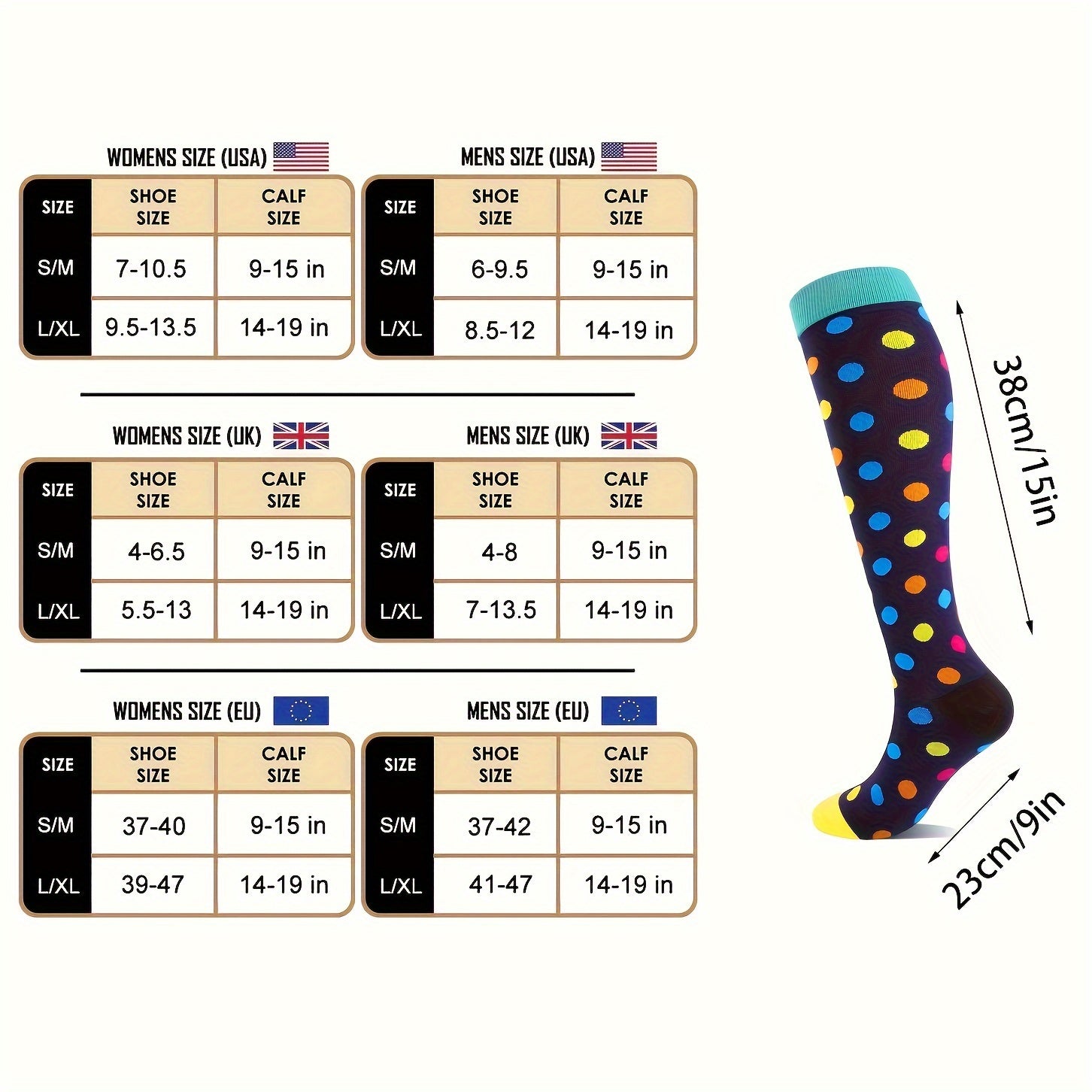 4Pairs Compression Socks for Men and Women Outdoor Running Stockings