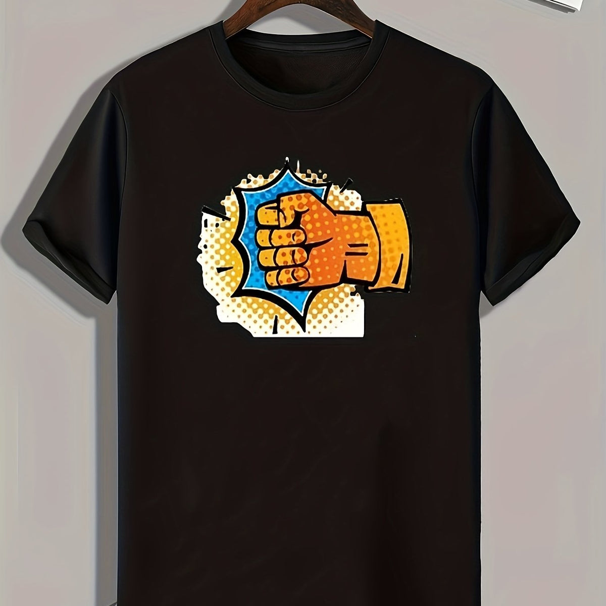 Fist Pattern Print Men's Sports T-shirt Graphic Tee