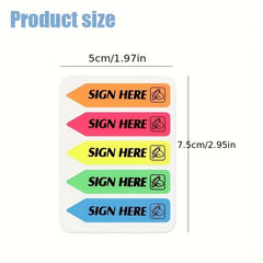 6 Packs Sign Here Tabs Stickers Notes Flags Sticky Assorted Colors
