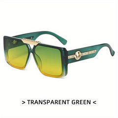 Ombre Lens V Engraved Sunglasses Casual Outdoor Eyewear UV400