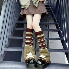 Y2K Style Striped Knee High Socks