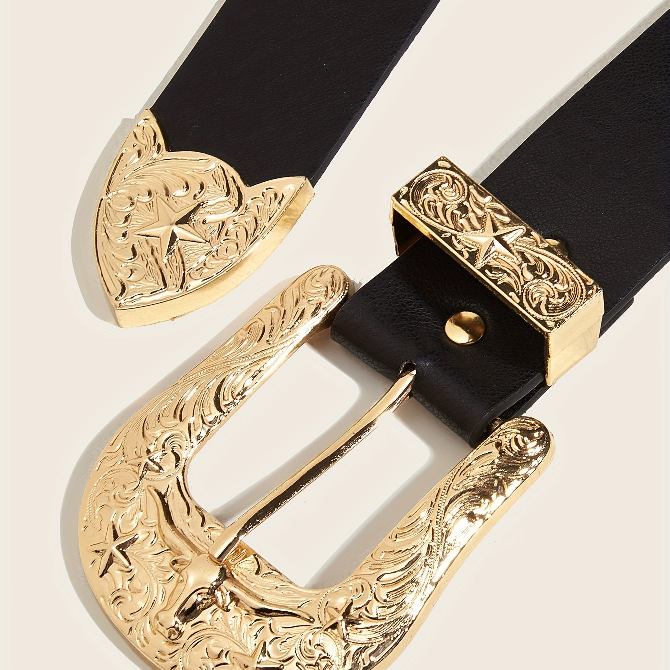 Engraved Buckle Belt Western Casual Vintage Hip Hop Jeans Pants Belt
