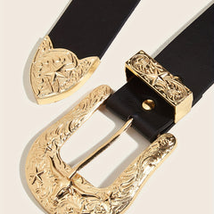 Engraved Buckle Belt Western Casual Vintage Hip Hop Jeans Pants Belt