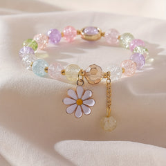 Summer Style Beaded Daisy Pendant Bracelet for Women