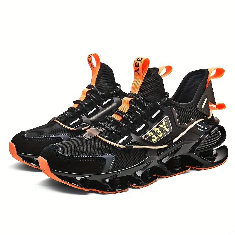 Men's Block Lace up Blade Sneakers Outdoor Sports Shoes