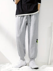 Solid Men's Sweatpants with Pockets Drawstring Active Pants