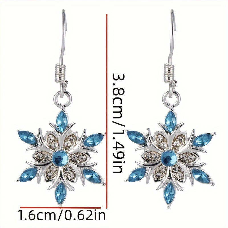 Snowflake Earrings Artificial Diamond Earrings Party Jewelry Gift For Women