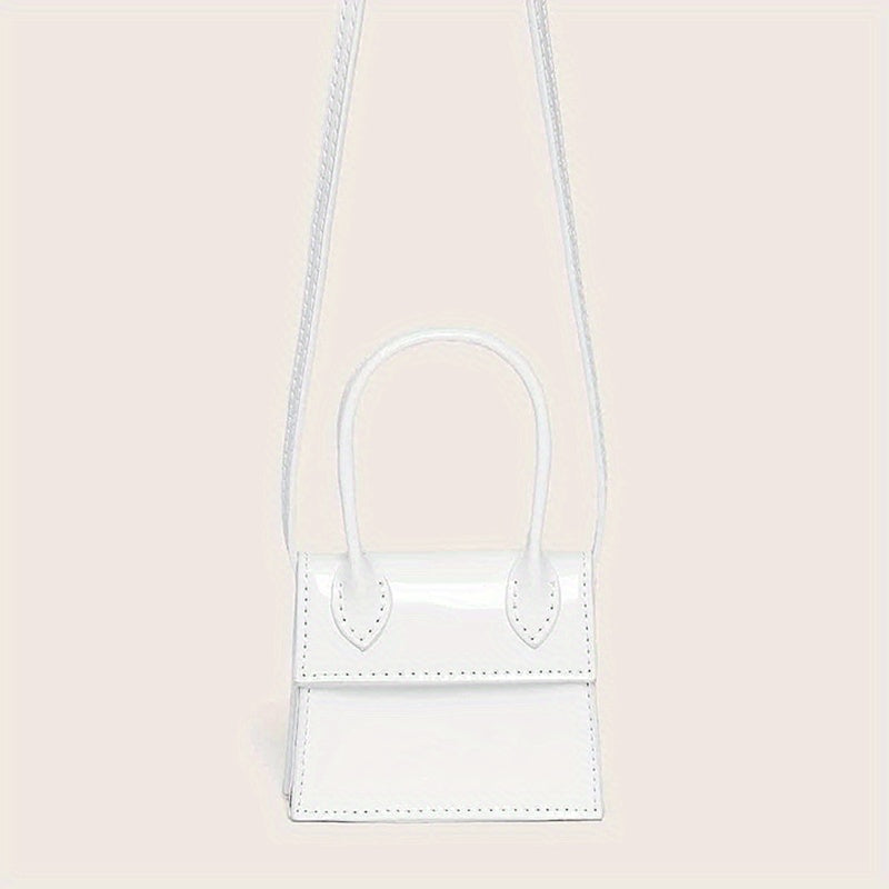 Glossy Solid Mini Shoulder Bag PU Leather Crossbody Bag