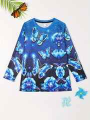 Sequin Butterfly Night Effect Print T shirt Girls' 3D Print Tees For Party