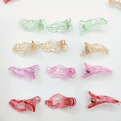 Heart Shaped Crystal Hair Clips With Sequins for Women and Girls