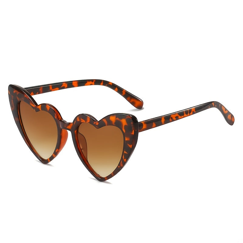 Vintage Heart Sunglasses Stylish Oversized Ladies Sun Protection Lenses
