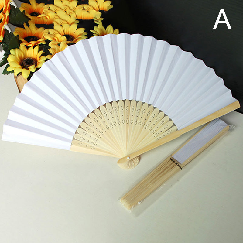 Chinese Style Paper Fan Painting DIY Supplies 1pc