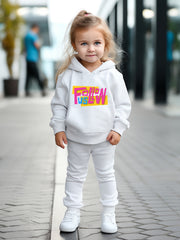 Girls Boys 2pcs Hooded Pullover Pants Set For Spring Fall