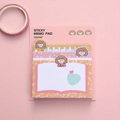 Creative Girl Cartoon Note Book Message Paper Non-sticky Non-adhesive Memo Paper