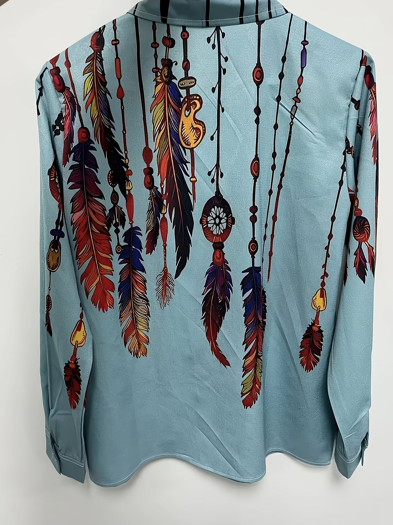  Tribal Print Long Sleeve Blouse