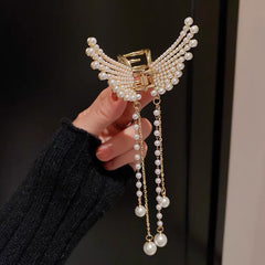 Long Tassel Hair Claw Clips Rhinestone Butterfly Hair Barrettes for Women
