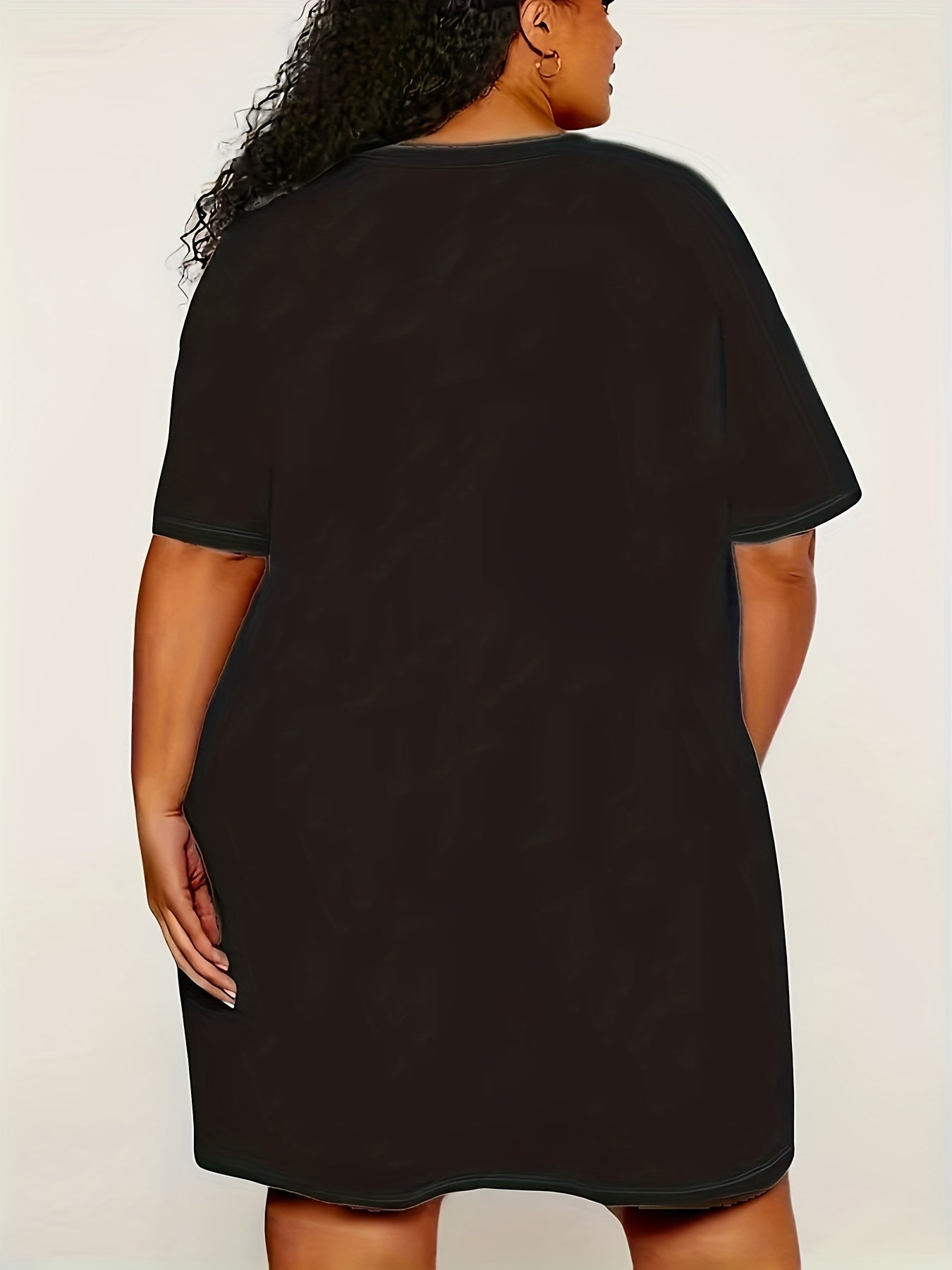  Heart Print Short Sleeve Sleep Dress