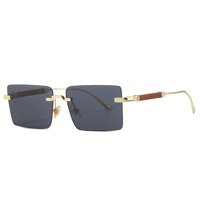 Rectangle Rimless Sunglasses Retro Gradient UV400 Sun Shades