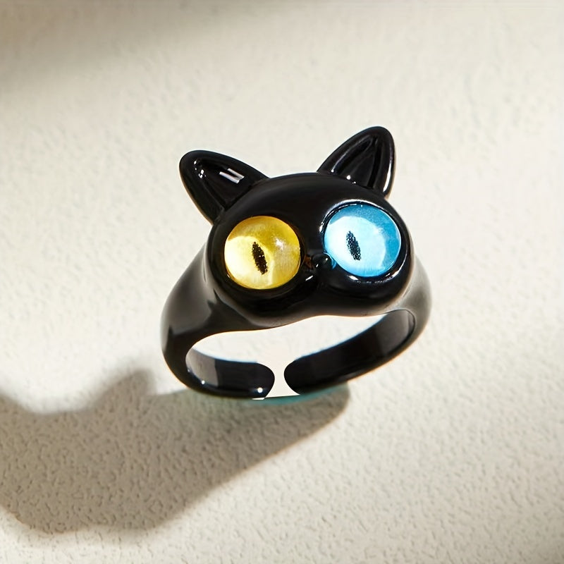 Girls Boys Teen Retro Cat Eyes Ring Jewelry Accessories For Gift Party