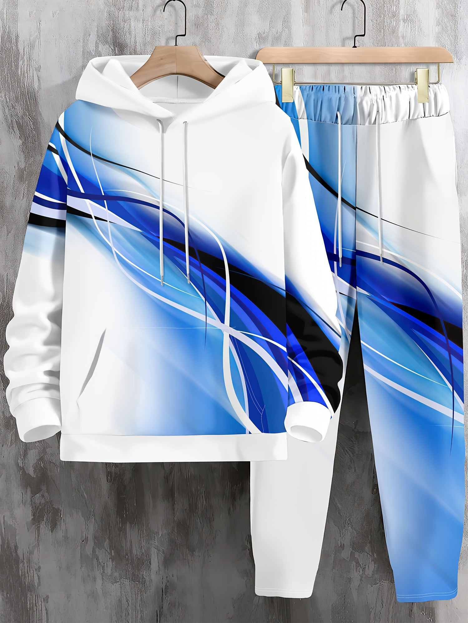 Men's Tie Dye Hoodie & Sweatpants Set for Autumn Winter