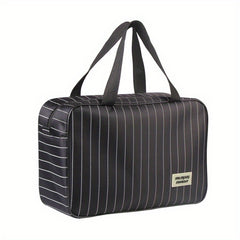 Striped Toiletry Bag Waterproof Travel Business Trip Storage Cosmetic Bag