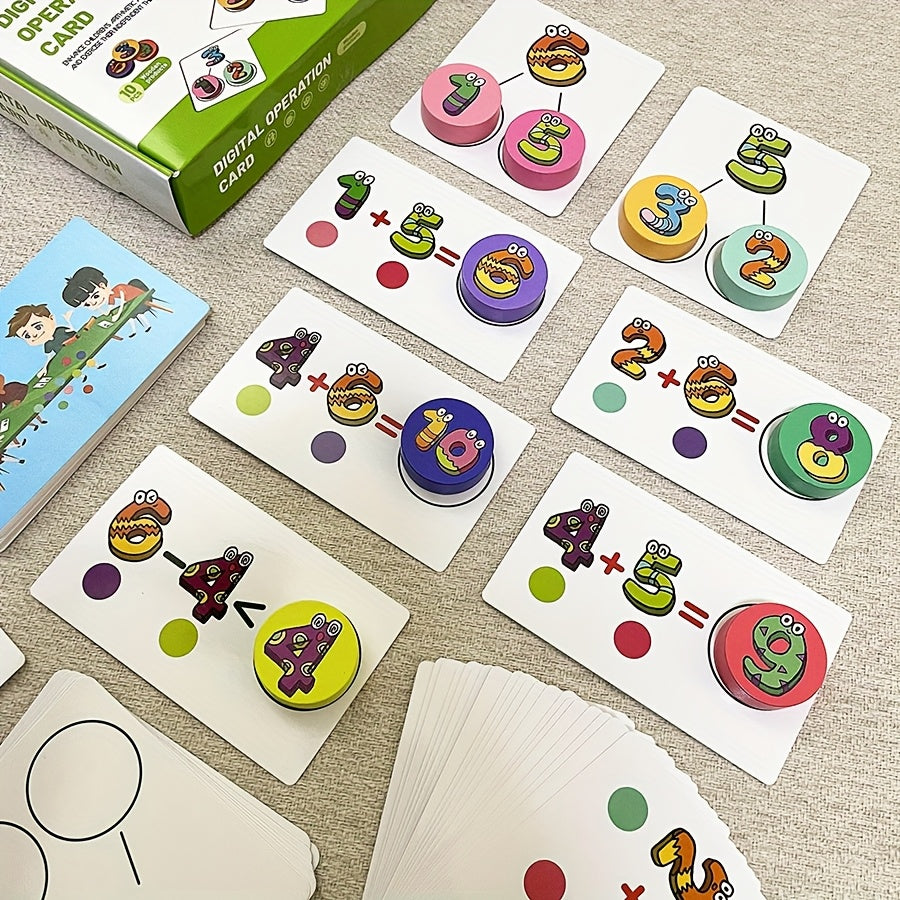 Wooden Number Chess for Kids: Early Math Addition Subtraction Set