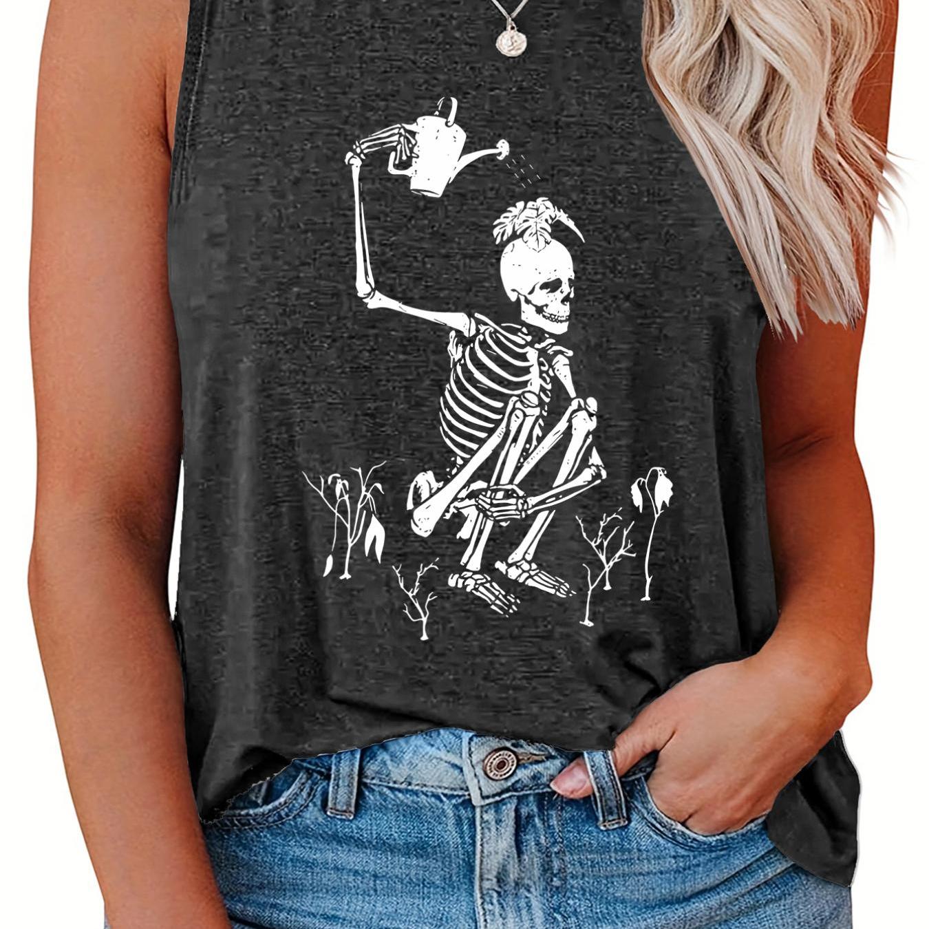 Women's Plus Size Skull Print Tank Top