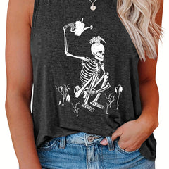 Women's Plus Size Skull Print Tank Top