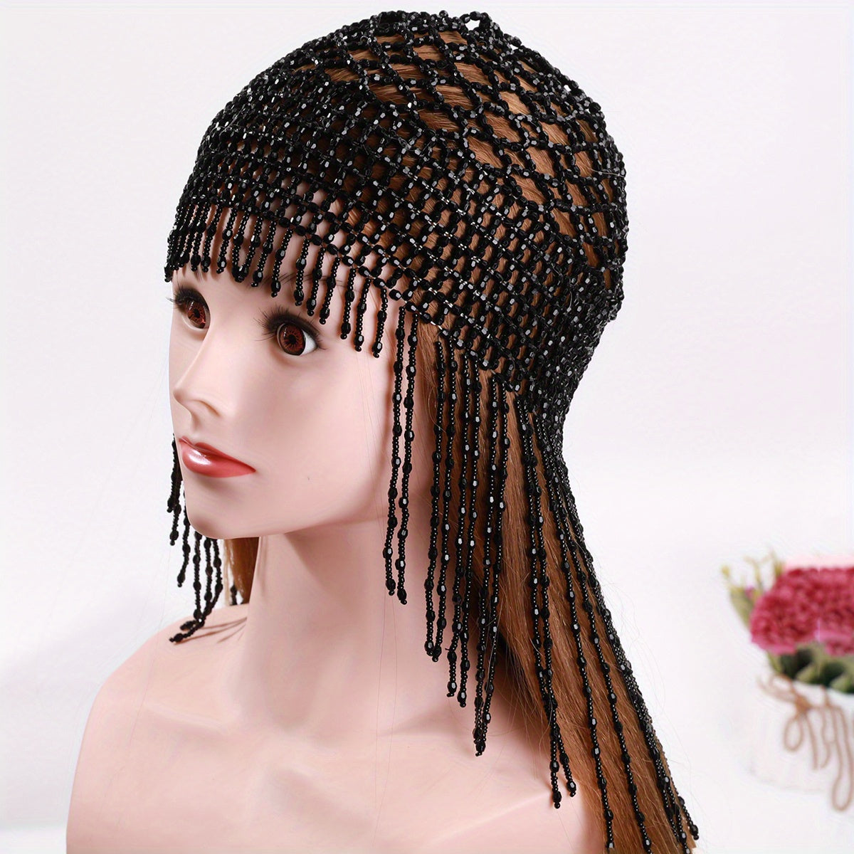 1920s Beaded Cap Headpiece Roaring 20s Beaded Flapper Belly Dance Cap