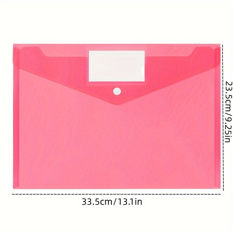 140pcs Transparent File Bag Pocket A4 Size School Work Office Organization