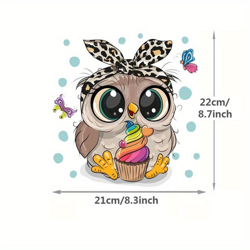 1pc Owl Animal Iron On Patches for DIY Heat Transfer Clothes TShirt