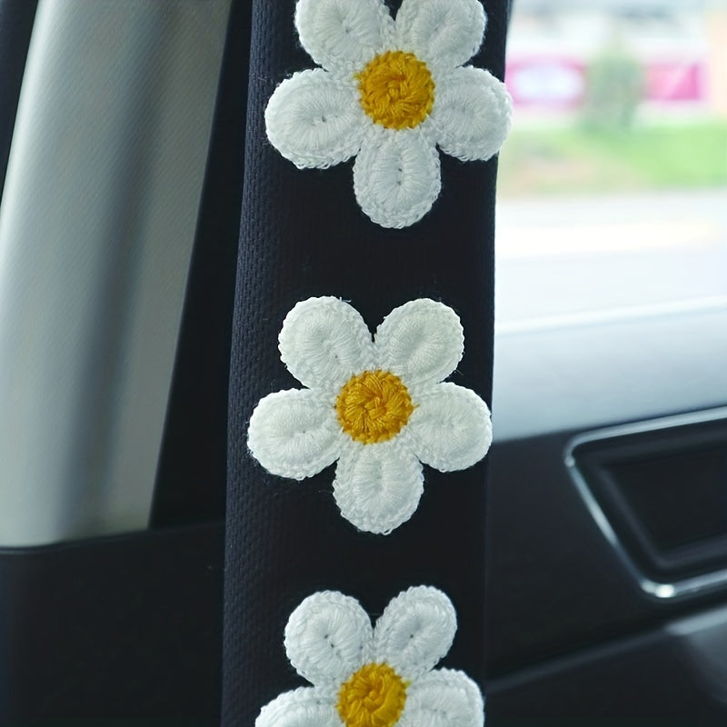 1pc Ice Silk Flower Shoulder Protector Cartoon Car Seat Belt Shoulder Protector