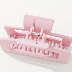 Pink Rectangle Hair Claw Clip Non Slip Strong Hold Grip Hair Jaw Clip