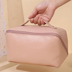 Large Capacity Portable Faux Leather Cosmetic Bag
