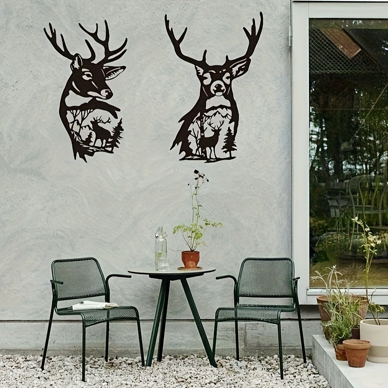 Christmas Elk Metal Craft Wall Decor - Indoor/Outdoor Garden Ornament