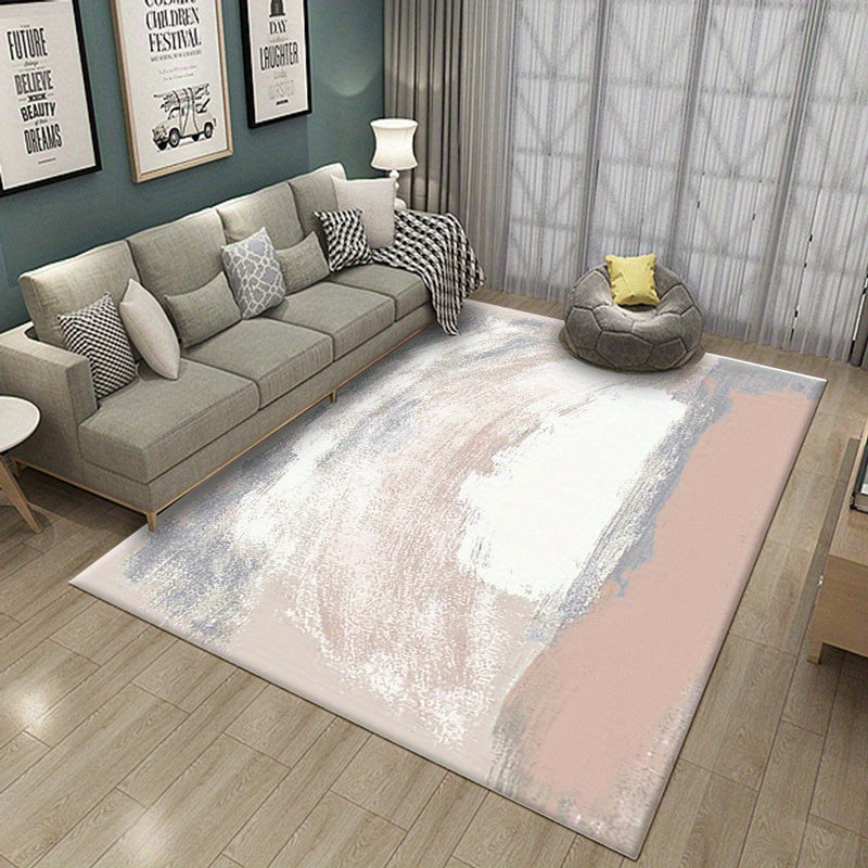 Large Modern Abstract Area Rug Soft Polyester Fiber Machine Washable