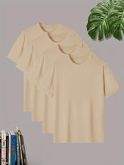 4 Pcs Men's Short Sleeve T-Shirt Set for Summer