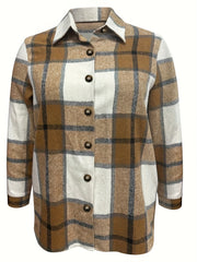  Plaid Print Long Sleeve Button Up Shirt