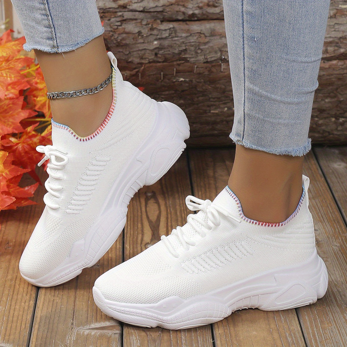 Women's Chunky Sneakers Casual Lace Up Platform Sports Shoes