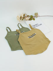2pcs Letter Print Cami Tops Slim Fit Women's Lingerie