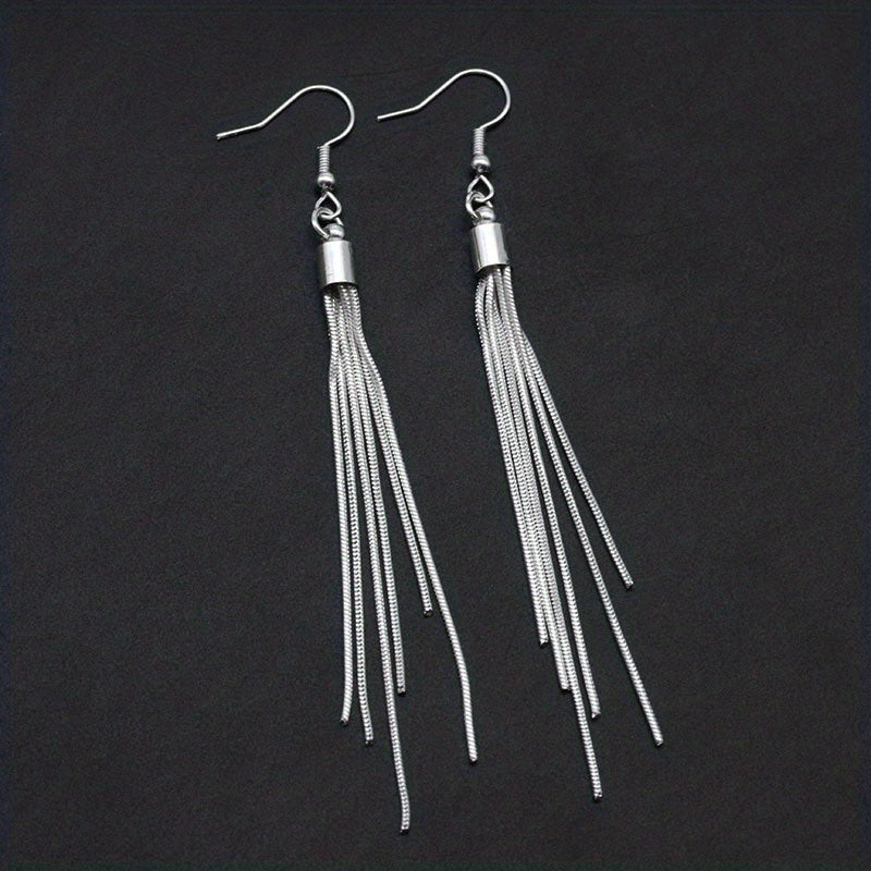 Women Long Tassel Drop Dangle Earrings Fine Ear Jewelry 1Pair