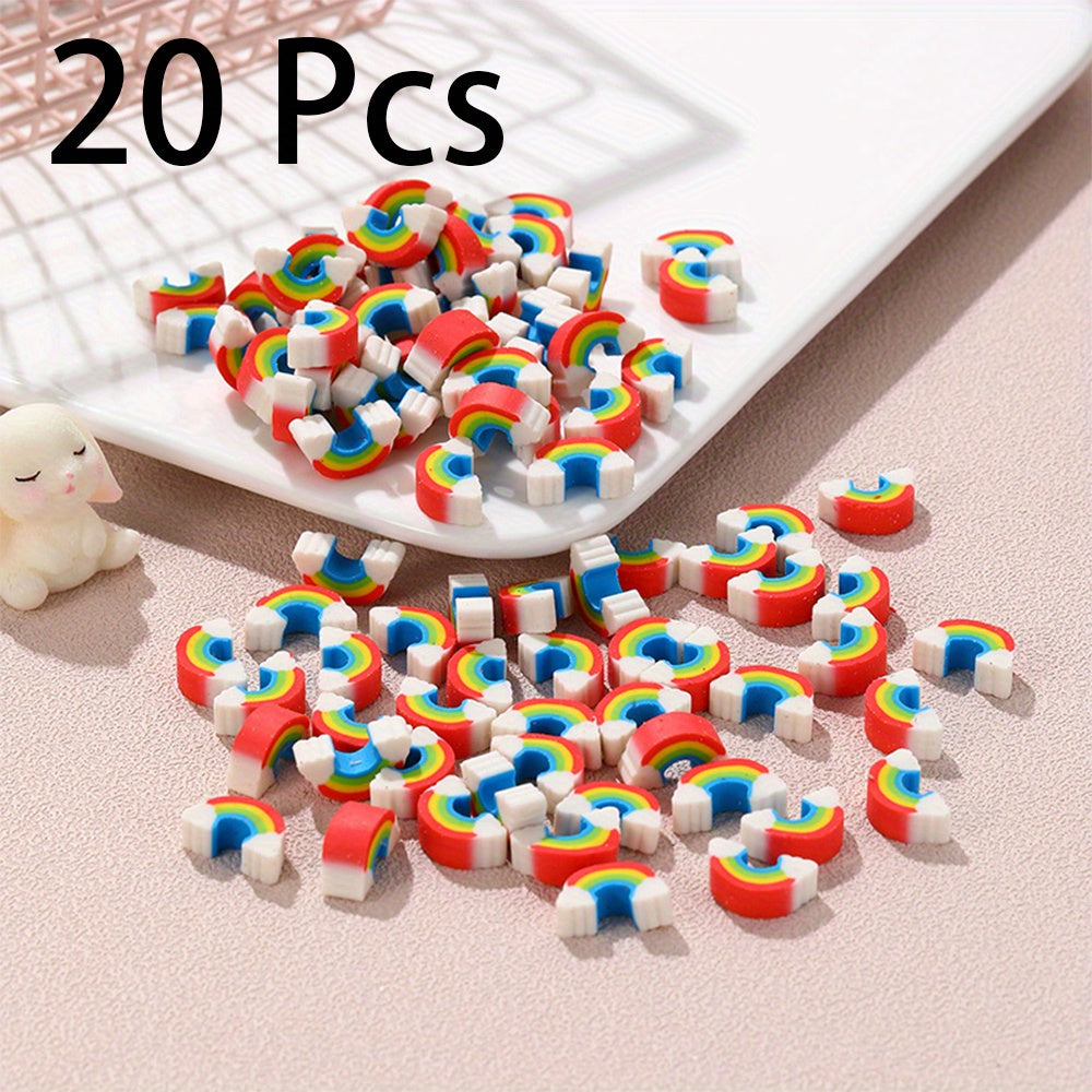 20pcs Rainbow Eraser Student Mini Eraser Cartoon Eraser