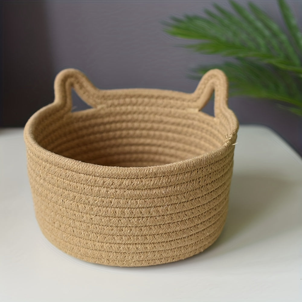 Cat Ear Storage Basket for Office & Home Decor