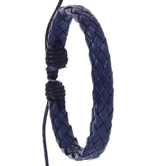 Vintage Men's Braided Leather Hand Rope Bracelet