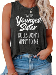  Women's Slogan Print Tank Top