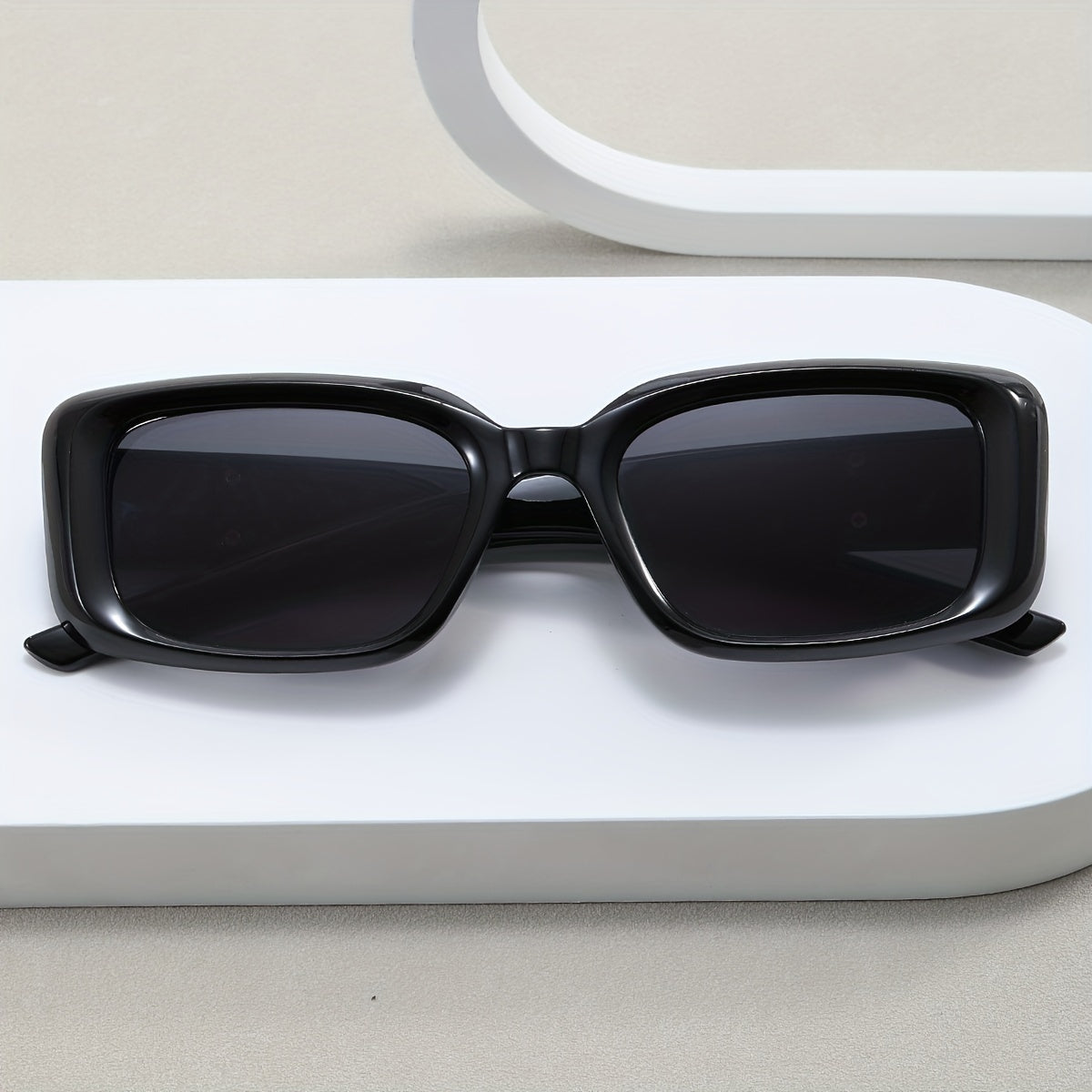 Y2K Rectangle Frame Sunglasses Metal Star Decor UV400