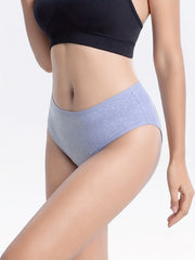 6pcs Comfy Solid Briefs Stretchy Intimates Panties