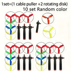 Rope Pulling Flying Disc Toy Set