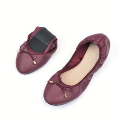 Women's Bow Decor Ballet Flats Slip On Anti-slip Shoes