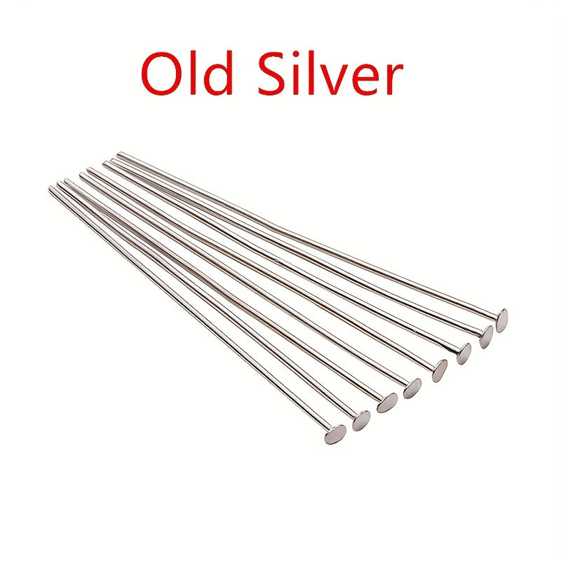 100pcs Silver/Gold/Rhodium Headpins Jewelry Findings DIY Supplies